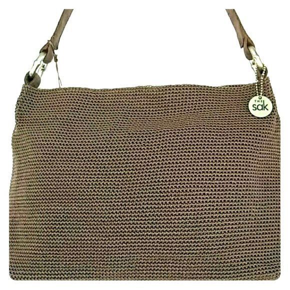THE SAK TAUPE CROCHETED SHOULDERBAG - Picture 1 of 7